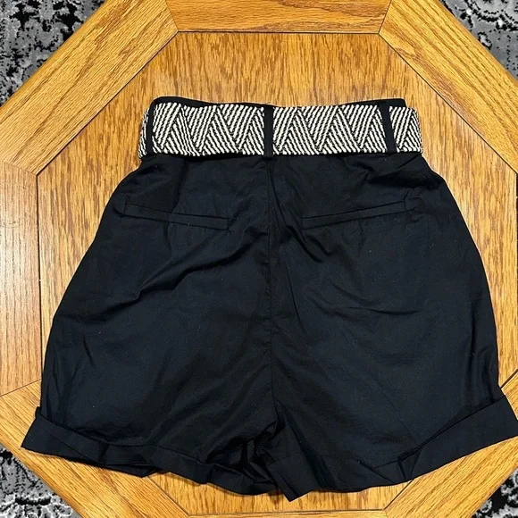 *JASON WU* Black x Ivory Belted Dress Shorts Size XS - Picture 6 of 6